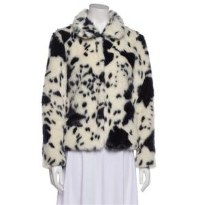 Shrimps faux fur animal print coat
